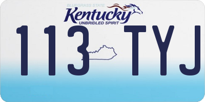 KY license plate 113TYJ
