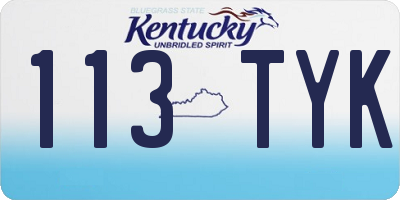 KY license plate 113TYK