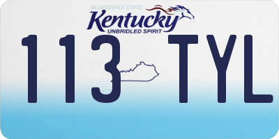 KY license plate 113TYL
