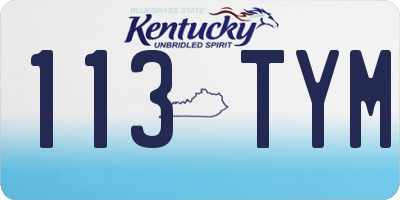 KY license plate 113TYM