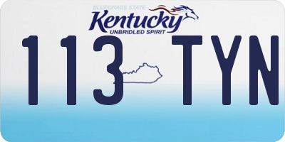 KY license plate 113TYN