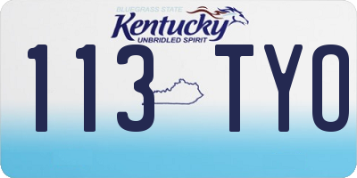 KY license plate 113TYO