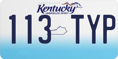 KY license plate 113TYP