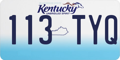 KY license plate 113TYQ