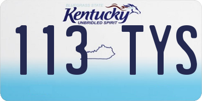 KY license plate 113TYS