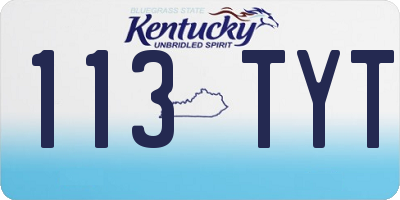 KY license plate 113TYT