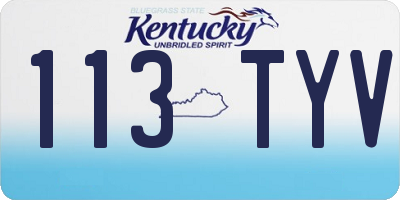 KY license plate 113TYV
