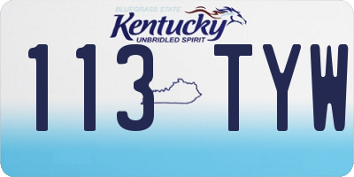 KY license plate 113TYW