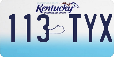 KY license plate 113TYX