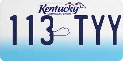 KY license plate 113TYY