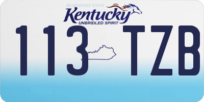 KY license plate 113TZB