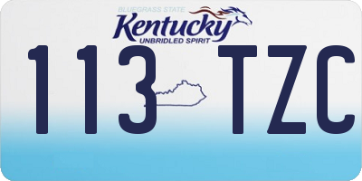 KY license plate 113TZC