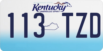 KY license plate 113TZD