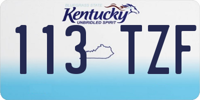 KY license plate 113TZF