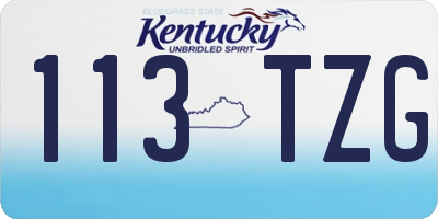 KY license plate 113TZG