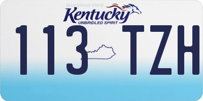 KY license plate 113TZH