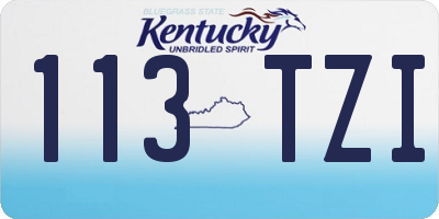 KY license plate 113TZI