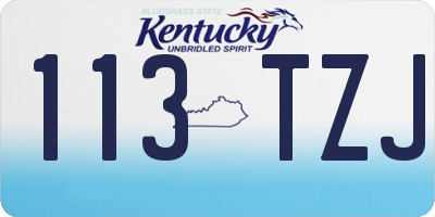 KY license plate 113TZJ
