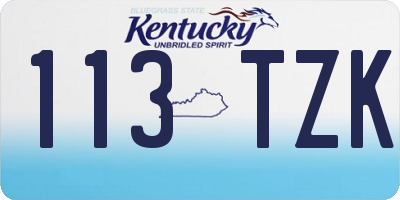 KY license plate 113TZK