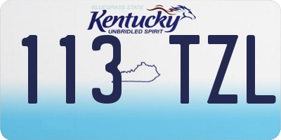 KY license plate 113TZL
