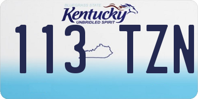 KY license plate 113TZN