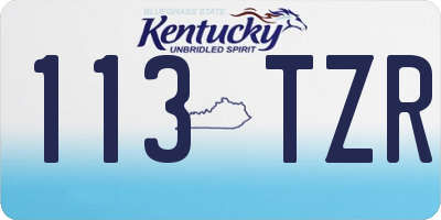 KY license plate 113TZR