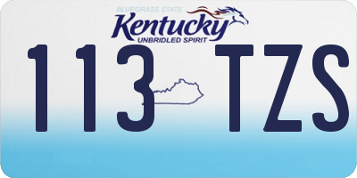 KY license plate 113TZS