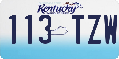 KY license plate 113TZW