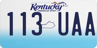 KY license plate 113UAA