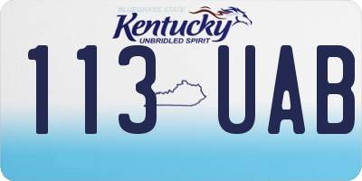 KY license plate 113UAB