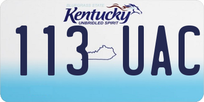 KY license plate 113UAC