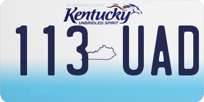 KY license plate 113UAD