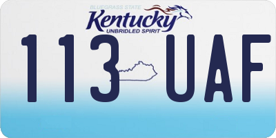 KY license plate 113UAF