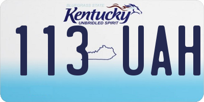 KY license plate 113UAH