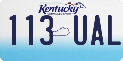 KY license plate 113UAL