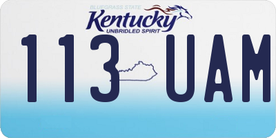 KY license plate 113UAM
