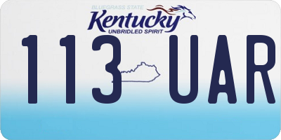 KY license plate 113UAR