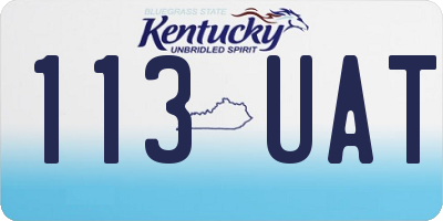 KY license plate 113UAT