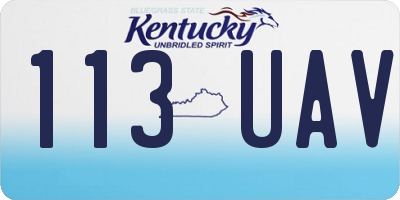 KY license plate 113UAV