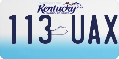KY license plate 113UAX