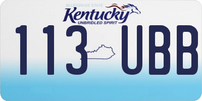 KY license plate 113UBB
