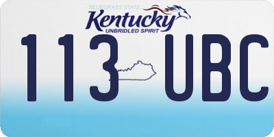KY license plate 113UBC