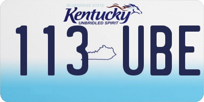 KY license plate 113UBE