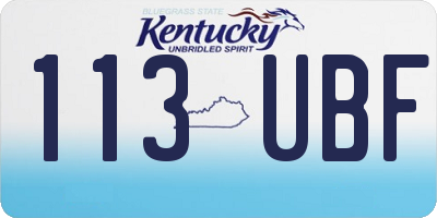 KY license plate 113UBF