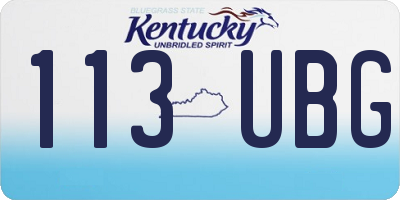 KY license plate 113UBG