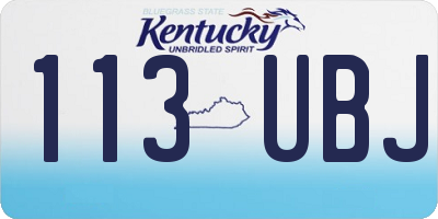 KY license plate 113UBJ