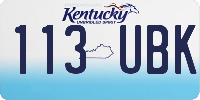 KY license plate 113UBK