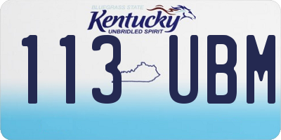 KY license plate 113UBM