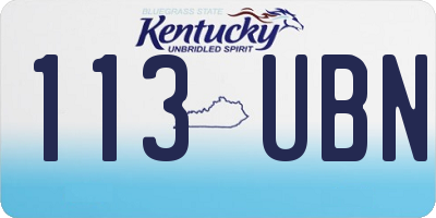 KY license plate 113UBN