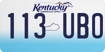 KY license plate 113UBO